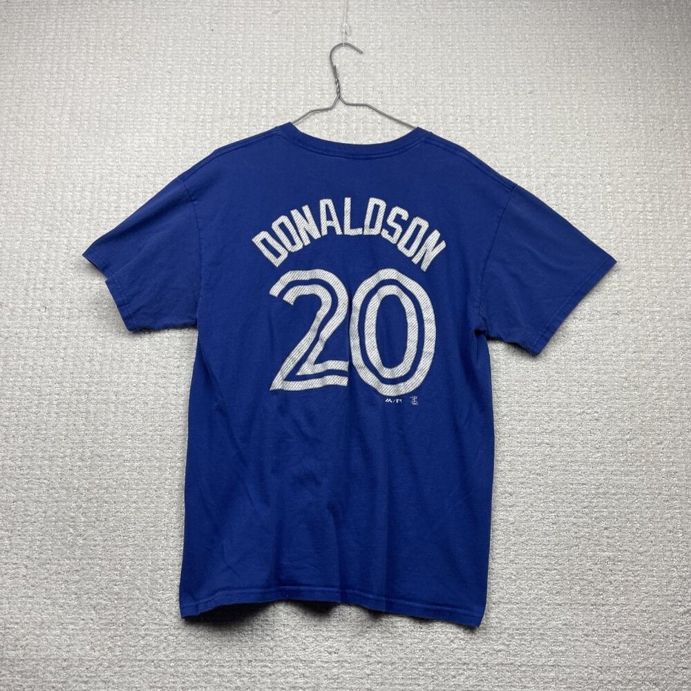Vintage Josh Donaldson Toronto Blue Jays T-shirt Men MLB Majestic Baseball Read